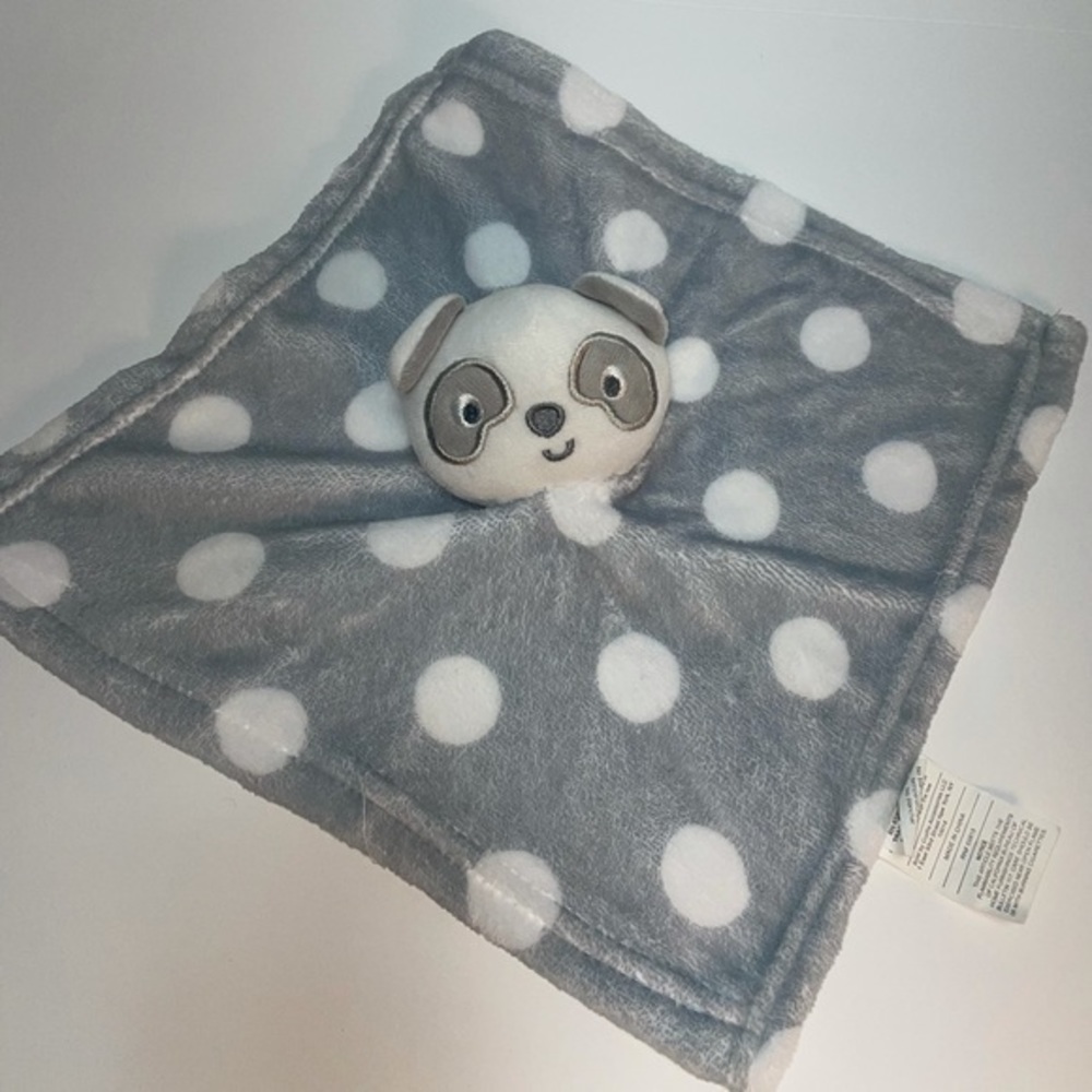 Swiggles Panda Lovey plush blanket gray white dots stuffed animal